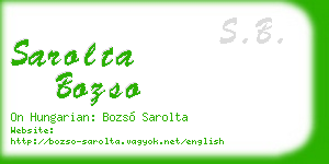 sarolta bozso business card